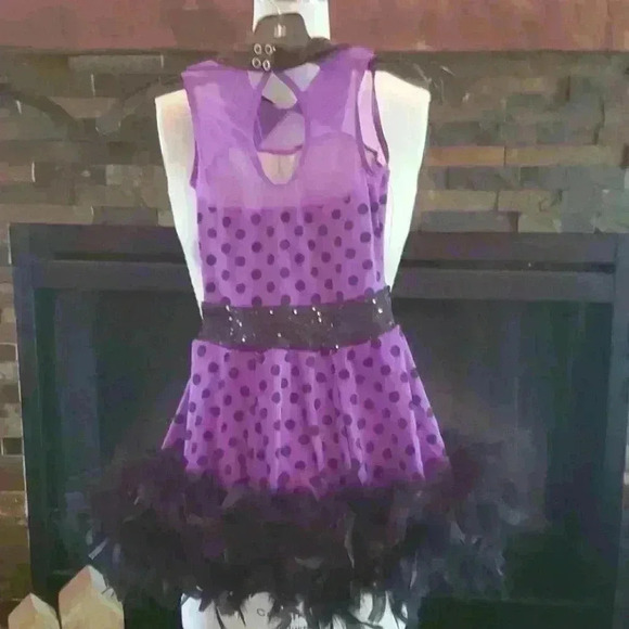 Purple/black polka for dance costume - Picture 2 of 4